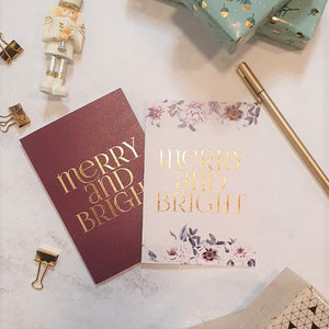 MERRY & BRIGHT RED Christmas Card