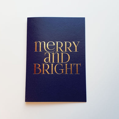 MERRY & BRIGHT NAVY Christmas Card